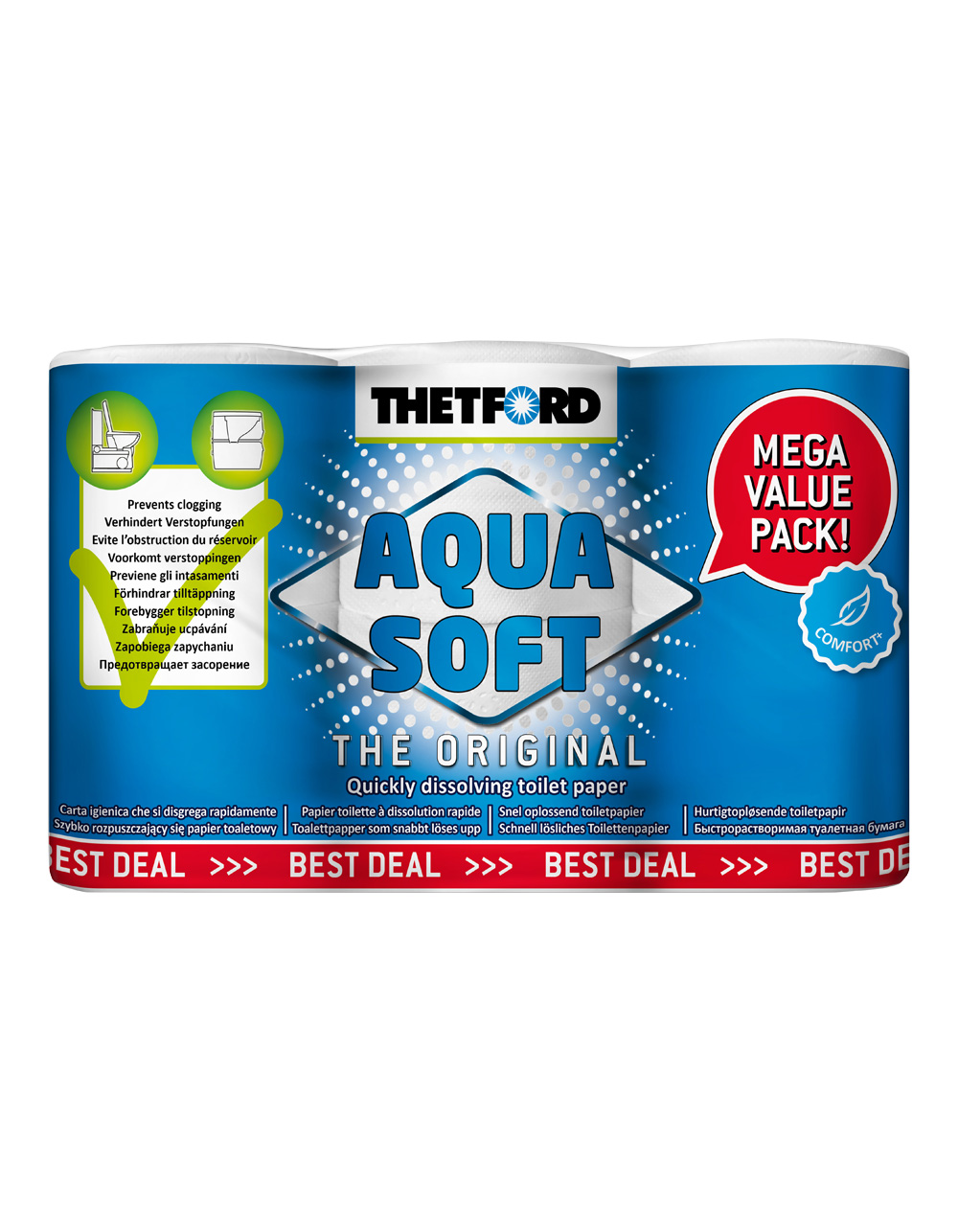Toiletpapir "Aqua Soft" 6 pk. Value Pack