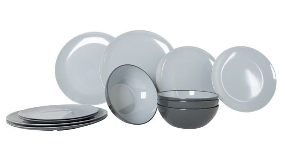 Servicesæt / Vivid Line Grey / 12 dele